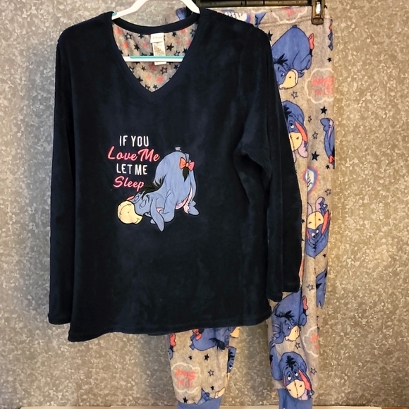 Disney Other - DISNEY- Eeyore Plush Pajamas Top & Bottoms sz. 2X (18/20)